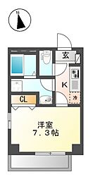 日暮里舎人ライナー 西新井大師西駅 徒歩16分の賃貸マンション 2階1Kの間取り