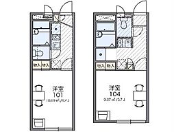 レオパレスレジェンス 1階1Kの間取り