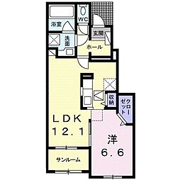 クローバー 1LDKの間取図画像