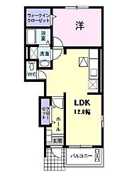 サンテラスミッチィー2 1LDKの間取図画像