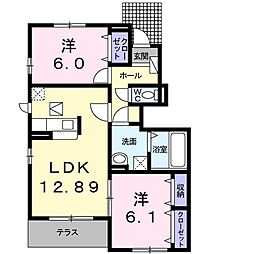 ウイングヒルズ 2LDKの間取図画像