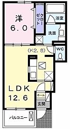 レスポワール 1階1LDKの間取り