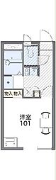 レオパレスTAKAKI 1Kの間取図画像