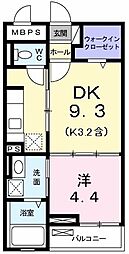 カーサプラシード2 1LDKの間取図画像