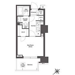 東京メトロ丸ノ内線 新中野駅 徒歩2分の賃貸マンション 3階1Kの間取り