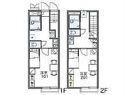 レオパレスＴａｄａｓｈｉ 1階1Kの間取り