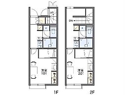 レオパレス悠久 1階1Kの間取り