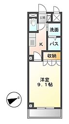 プチバイオレット 1Kの間取図画像