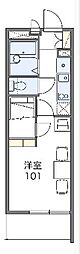 レオパレス苺 3階1Kの間取り