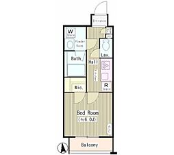 小田急小田原線 参宮橋駅 徒歩6分の賃貸マンション 1階1Kの間取り