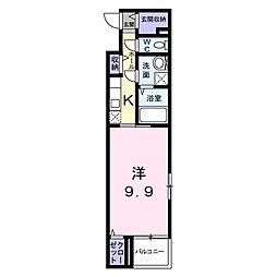 フレイムタウア 1Kの間取図画像