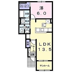 サーフサイド 1LDKの間取図画像