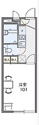 レオパレススカイ・タウン 1Kの間取図画像