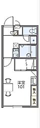 レオパレス八田 1Kの間取図画像