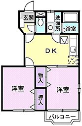 メゾンイフリートI 1階2DKの間取り