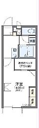 レオパレスプラサイド 1Kの間取図画像