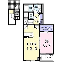 フィーゴ南風 1LDKの間取図画像