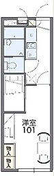 レオパレスSSエメラルド 1Kの間取図画像