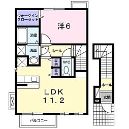 ヴェルサン　ヴィラ 2階1LDKの間取り