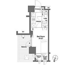 ParkCube笹塚 1Kの間取図画像