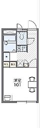 レオパレスメルベーユ3 1Kの間取図画像