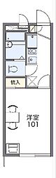 レオパレスタカα 1Kの間取図画像