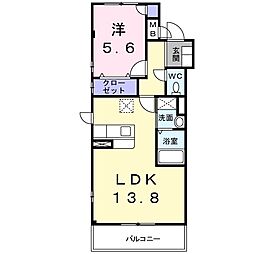 WealthCrane 1LDKの間取図画像