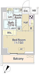 京王線 幡ヶ谷駅 徒歩10分の賃貸マンション 1階1Kの間取り