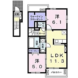 アッティラS2 2LDKの間取図画像