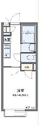 クレイノＭＵＳＡＳＨＩ壱号館 2階1Kの間取り