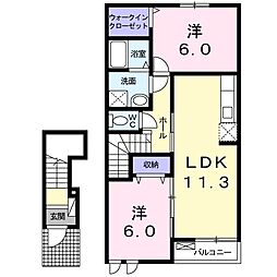 グッドベルA 2LDKの間取図画像