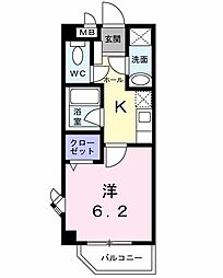 スクエア21 1Kの間取図画像