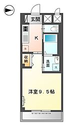 JR中央本線 大曽根駅 徒歩15分の賃貸マンション 3階1Kの間取り