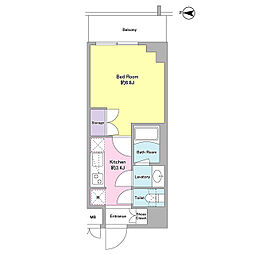 サイクラメント鷺宮 203 2階1Kの間取り