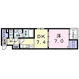 Ｋ．ＯレーベンII 4階1DKの間取り