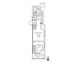 東急大井町線 大井町駅 徒歩4分の賃貸マンション 12階1LDKの間取り