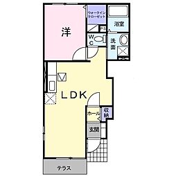 ウエスト・ヴィレッジ 1LDKの間取図画像