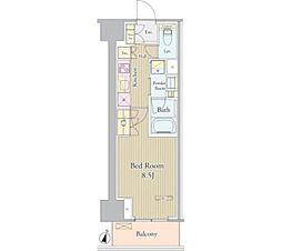 JR山手線 高田馬場駅 徒歩8分の賃貸マンション 10階1Kの間取り