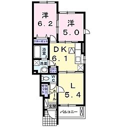 東武東上線 東武練馬駅 徒歩2分の賃貸アパート 1階2LDKの間取り