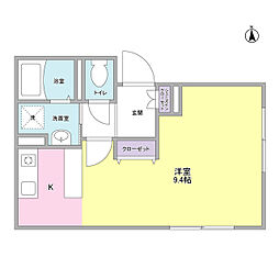 DS高田馬場 1Kの間取図画像