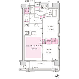 東京メトロ東西線 東陽町駅 徒歩7分の賃貸マンション 4階2LDKの間取り