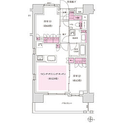 東京メトロ東西線 木場駅 徒歩7分の賃貸マンション 1階2LDKの間取り