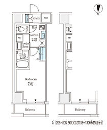 ラティエラ練馬 11階1Kの間取り