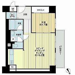 ライオンズマンション池田山 3階1LDKの間取り