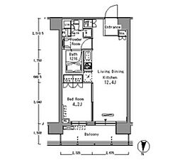 パークアクシス東陽町 1LDKの間取図画像