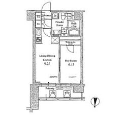 パークアクシス東陽町 1LDKの間取図画像