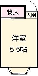 エス・テラス王子 2階ワンルームの間取り