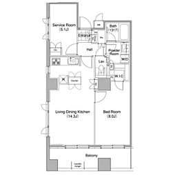 コンフォリア東池袋WEST 1SLDKの間取図画像