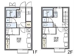 レオパレス星越 1階1Kの間取り