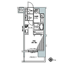 パークキューブ板橋本町 1Kの間取図画像